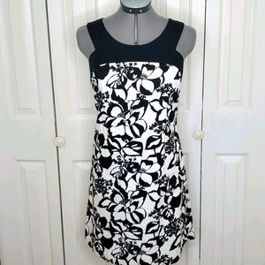 LOFT Black & White Sleeveless Dress